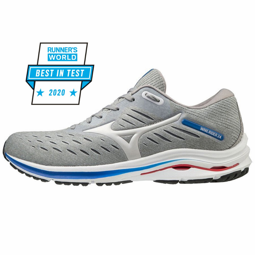 Scarpe Running Mizuno Wave Rider 24 Uomo - Grigie/Blu - 48250-AIWF